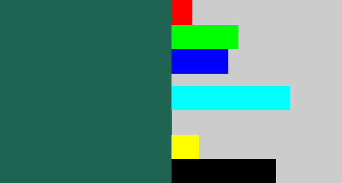 Hex color #1f6353 - dark green blue