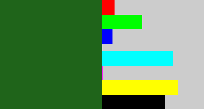 Hex color #1f641a - tree green