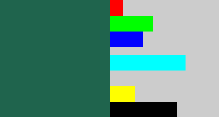 Hex color #1f644d - dark green blue