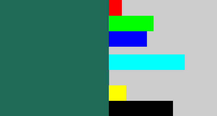 Hex color #1f6958 - dark green blue