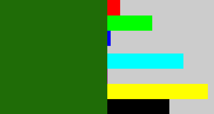 Hex color #1f6c07 - tree green