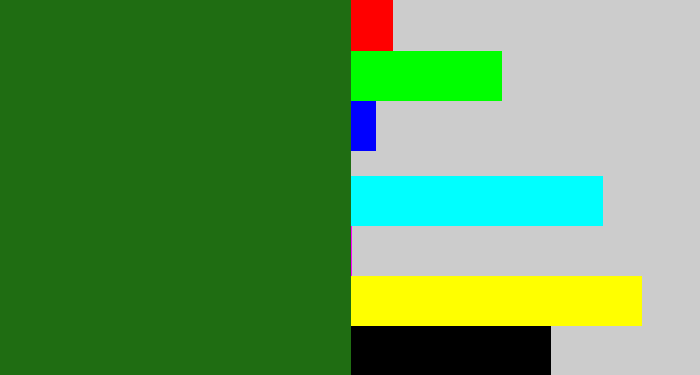 Hex color #1f6d12 - tree green