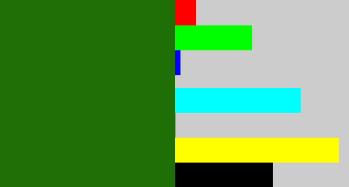 Hex color #1f6f07 - tree green