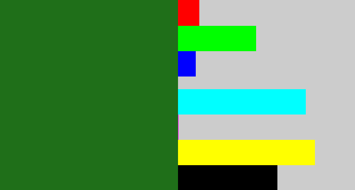 Hex color #1f6f19 - tree green
