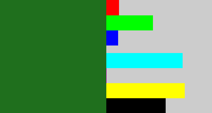 Hex color #1f6f1d - tree green