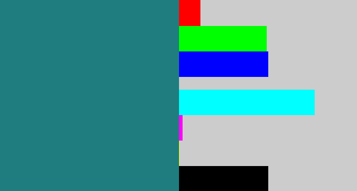 Hex color #1f7d7f - blue green