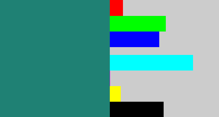Hex color #1f8174 - blue green