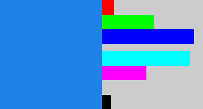 Hex color #1f82e7 - clear blue