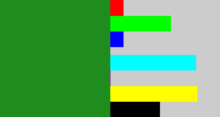 Hex color #1f8c1e - tree green