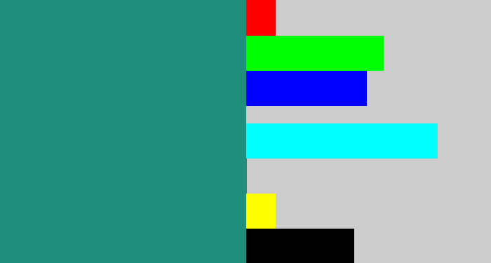 Hex color #1f8e7d - viridian