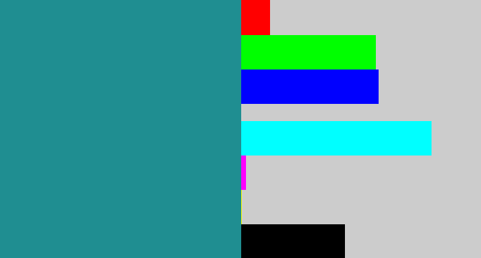 Hex color #1f8e91 - blue/green