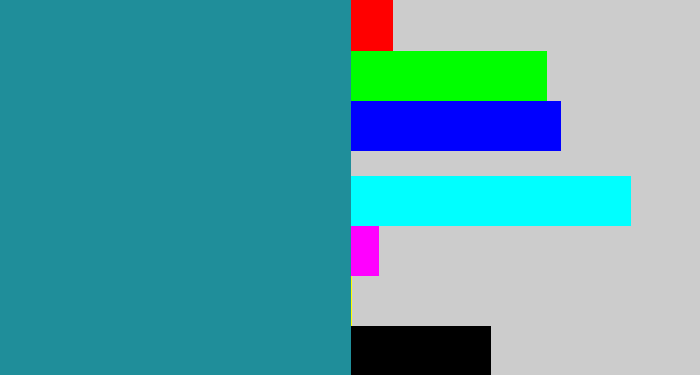 Hex color #1f8e9a - blue/green
