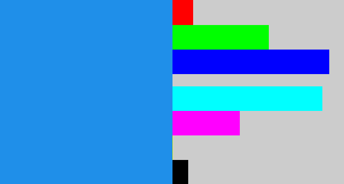 Hex color #1f8fe9 - azure