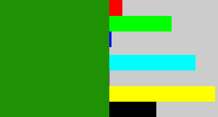 Hex color #1f9104 - true green