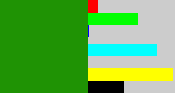 Hex color #1f9304 - true green