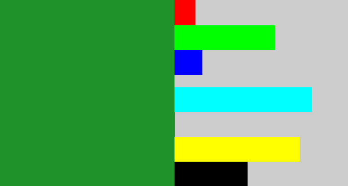 Hex color #1f9329 - darkish green
