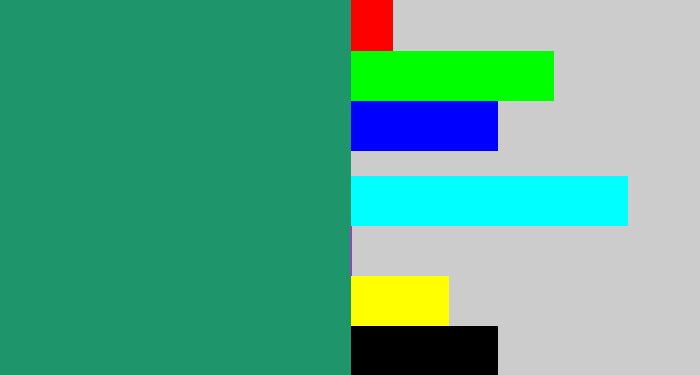 Hex color #1f956c - viridian
