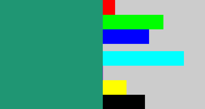 Hex color #1f9673 - viridian