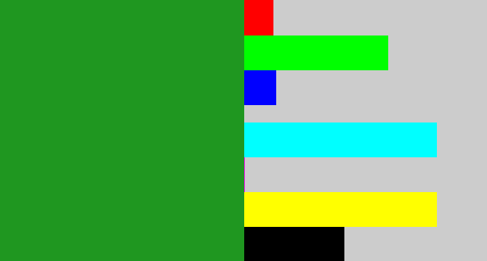 Hex color #1f9720 - green