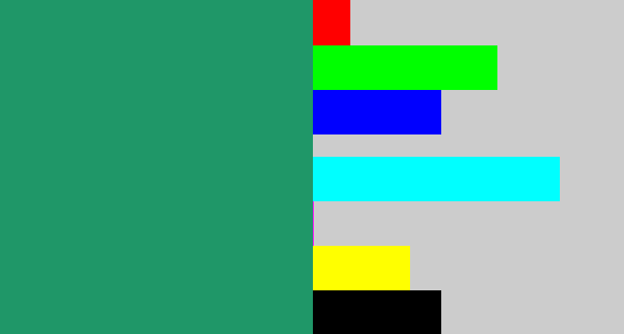 Hex color #1f9768 - viridian