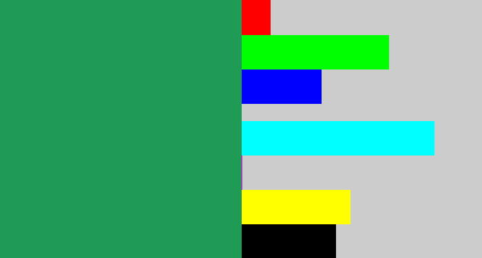 Hex color #1f9b55 - viridian