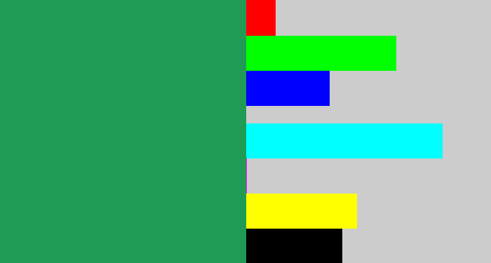 Hex color #1f9b56 - viridian