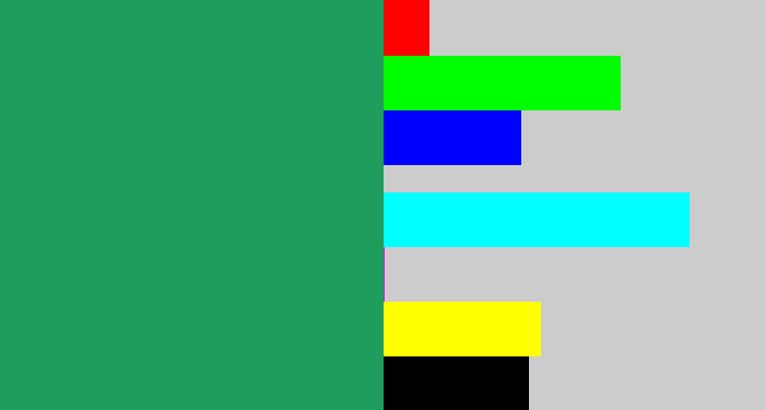 Hex color #1f9d5c - viridian