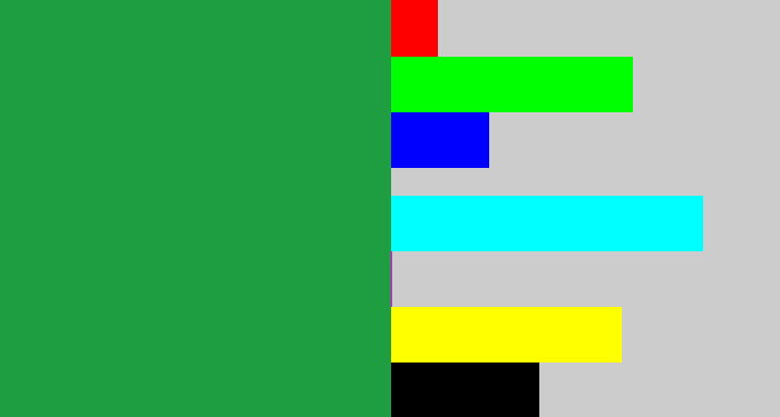 Hex color #1f9e41 - medium green