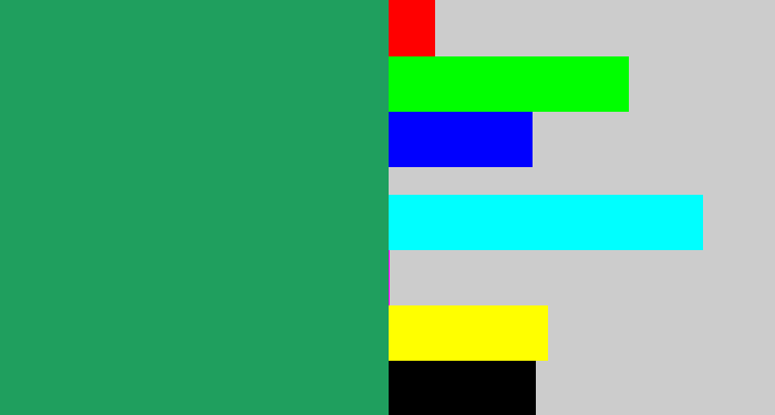 Hex color #1f9f5e - viridian