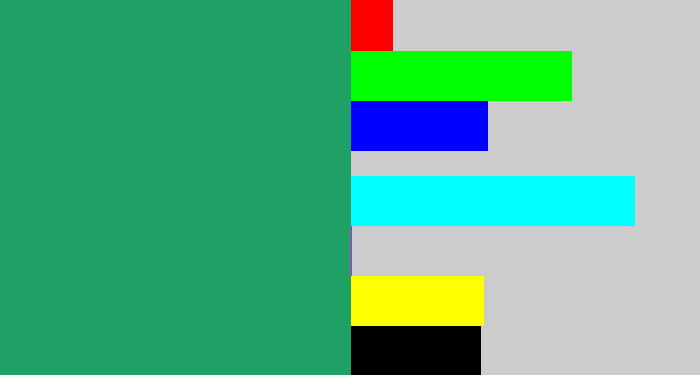 Hex color #1fa064 - teal green