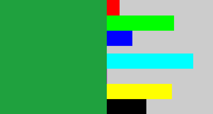 Hex color #1fa13e - medium green