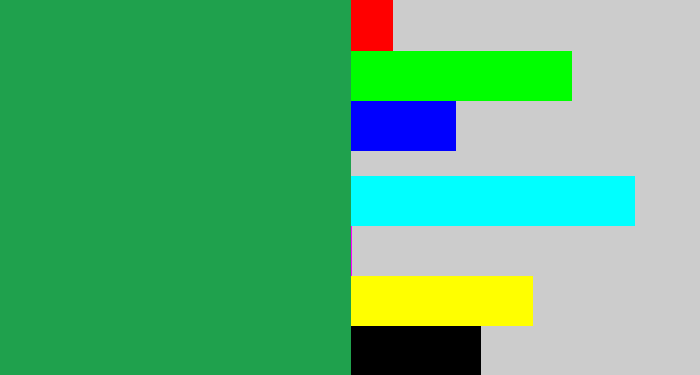 Hex color #1fa14d - medium green