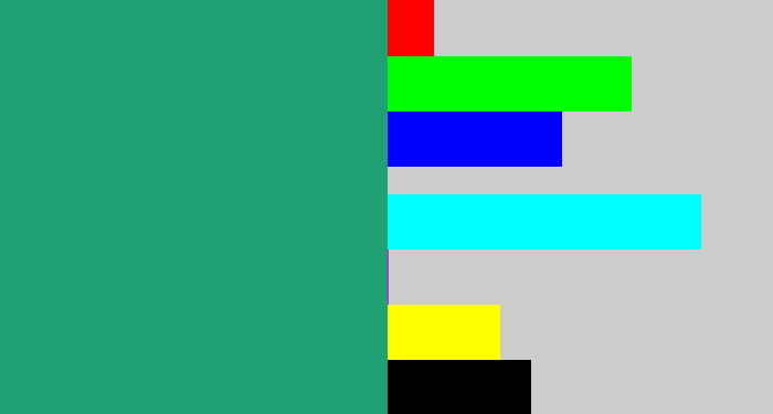 Hex color #1fa173 - jade