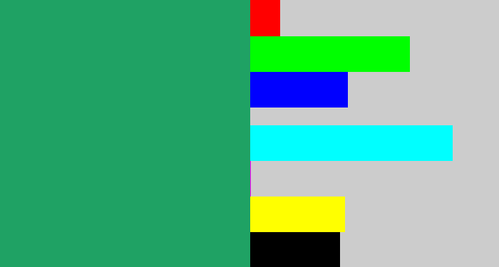 Hex color #1fa264 - teal green