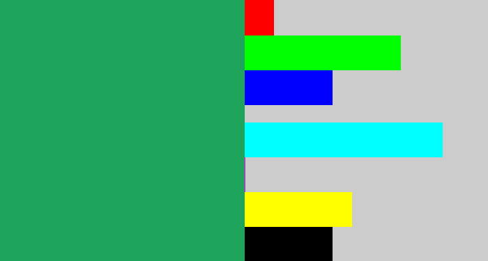 Hex color #1fa45c - teal green