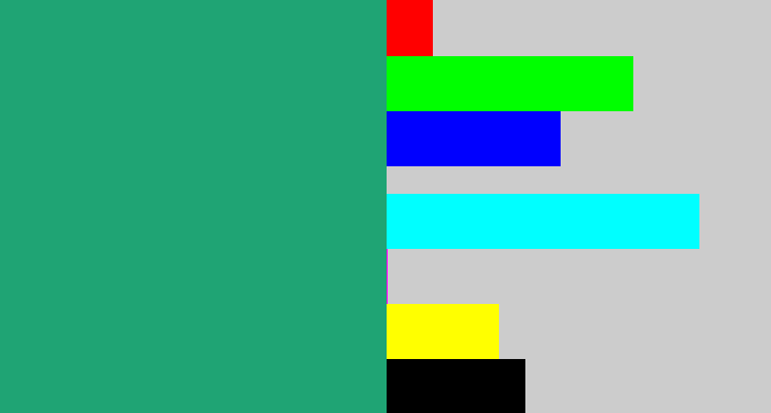 Hex color #1fa474 - jade