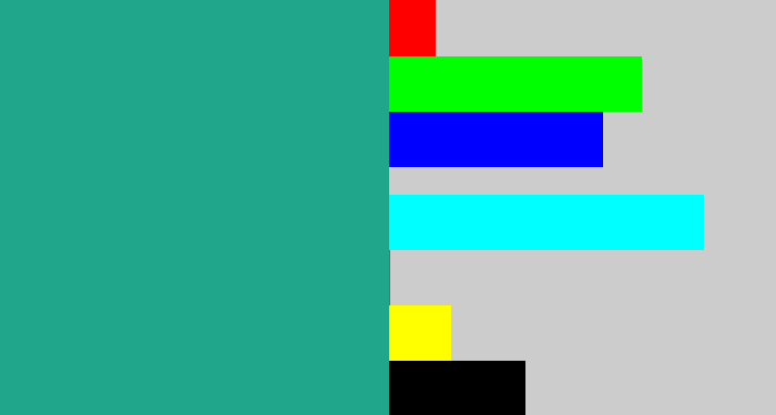Hex color #1fa68b - blue/green