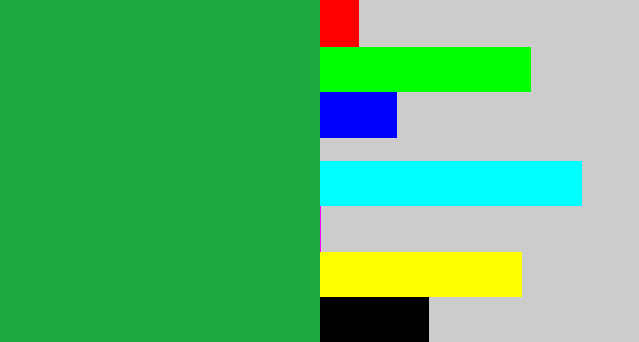 Hex color #1fa83e - medium green