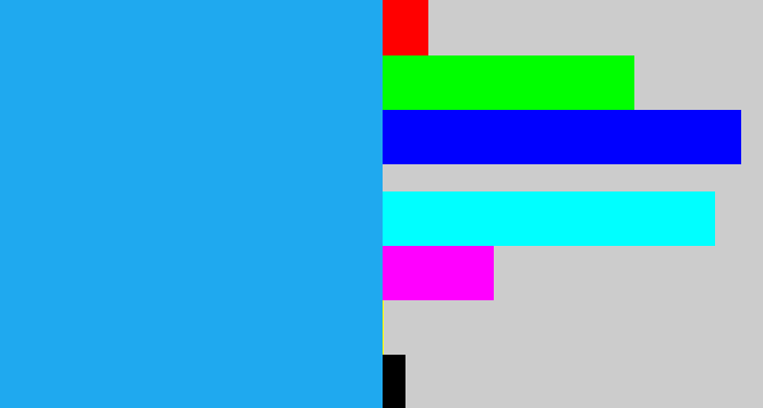 Hex color #1fa9ef - azure