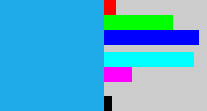 Hex color #1faaea - azure