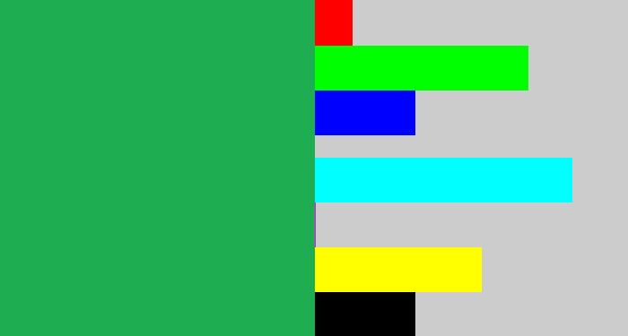 Hex color #1fad51 - medium green