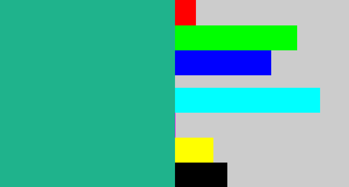 Hex color #1fb38c - greenblue