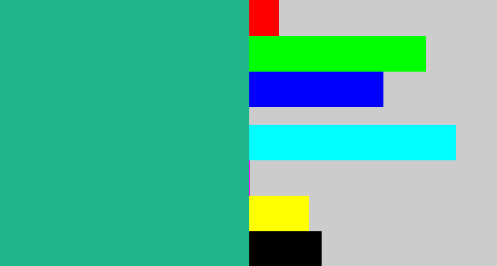Hex color #1fb68a - greenblue