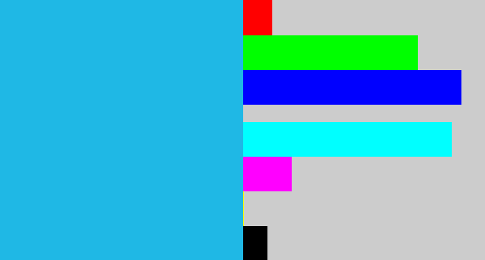 Hex color #1fb8e5 - azure