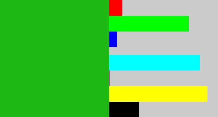 Hex color #1fb913 - green