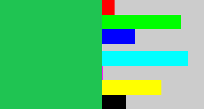 Hex color #1fc452 - algae green