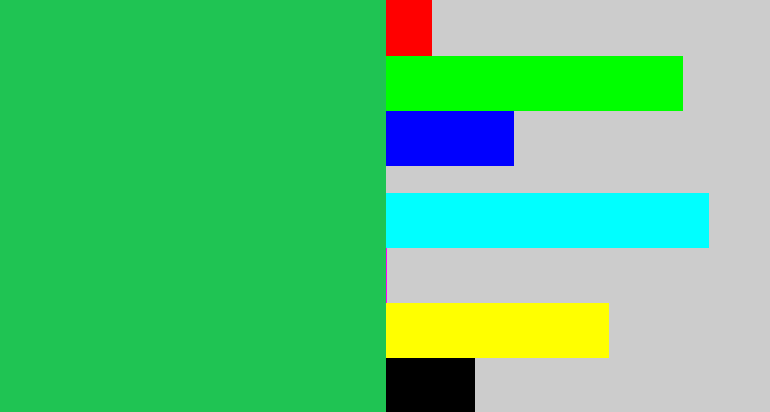Hex color #1fc453 - algae green