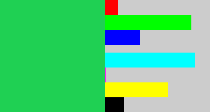 Hex color #1fd053 - algae green