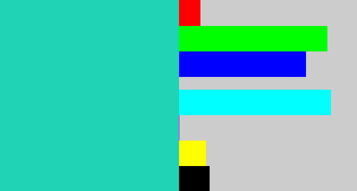Hex color #1fd3b4 - tealish