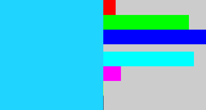 Hex color #1fd4ff - neon blue